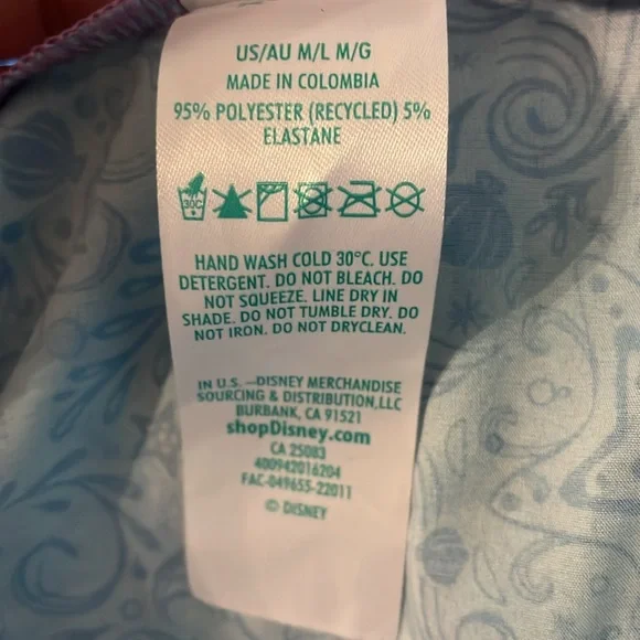 Disney Shirt/ cover up elastic drawstring at waist M/L Hidden Mickey Heads - Picture 10 of 10